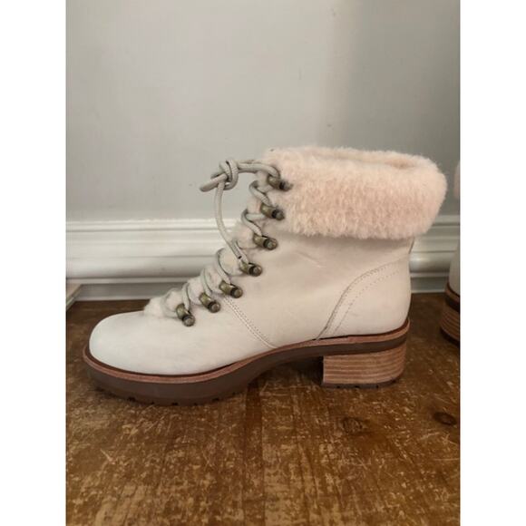 Kork-Ease Women's Winslet Winter Ankle Boot Cream Leather Sherling 7.5 New - Picture 8 of 8